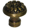 3/4" Dia. Round Brass Flower Knob