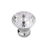 1-1/4" Dia. Contemporary Gemstone Knob - Glass with Chrome