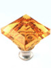 1-1/4" Square Amber Crystal Knob