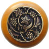 1-1/2" Dia. Grapevines / Maple Knob - Antique Brass