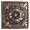 1-3/8" Square Poppy Knob - Antique Brass