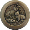 1-3/8" Dia. Rabbits Knob - Antique Brass