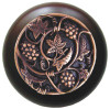 1-1/2" Dia. Grapevines / Dark Walnut Knob - Antique Copper