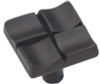 1" Square Tidal Cabinet Knob - Black Iron