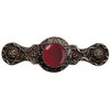 3" CTC Victorian Jewel / Red Carnelian Pull - Antique Brass