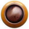 1-1/2" Dia. Plain Dome / Maple Knob - Antique Copper