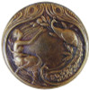 1-3/8" Dia. Peacock Lady Knob - Antique Brass