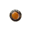 1-5/16" Dia. Victorian Jewel / Tiger Eye Knob - Brite Brass