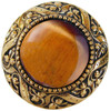 1-5/16" Dia. Victorian Jewel / Tiger Eye Knob - Brite Brass