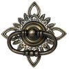 5-5/8" Oval Ring Pull with Filigree Star Backplate