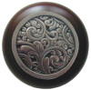 1-1/2" Dia. Saddleworth / Dark Walnut Knob - Brite Nickel