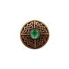 1-3/8" Dia. Celtic Jewel / Green Aventurine Knob - Antique Copper