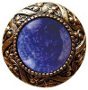 1-5/16" Dia. Victorian Jewel / Blue Sodalite Knob - 24K Gold Plate