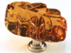 2" Amber Oak Leaf Glass Knob
