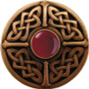 1-3/8" Dia. Celtic Jewel / Red Carnelian Knob - Antique Copper