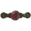 3" CTC Victorian Jewel / Red Carnelian Pull - Brite Brass