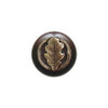 1-1/2" Dia. Oak Leaf / Dark Walnut Knob - Antique Brass