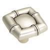 1-1/4" Square Bamboo Cabinet Knob - Satin Antique Silver