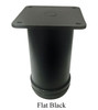 Flat black coffee table leg with adjustable glide installed Flat black coffee table leg with adjustable glide installed