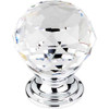 1-1/8" Dia. Crystal Knob w/ Polished Chrome Base - Clear Crystal/Polished Chrome