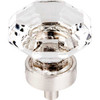 1-3/8" Dia. Octagon Crystal Knob w/ Brushed Satin Nickel Base - Clear Crystal/Brushed Satin Nickel