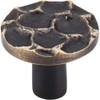 1-3/8" Dia. Cobblestone Round Knob Medium - Brass Antique