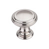 1-1/2" Dia. Reeded Knob - Brushed Satin Nickel