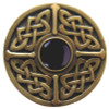 1-3/8" Dia. Celtic Jewel / Onyx Knob - Antique Brass