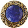 1-5/16" Dia. Victorian Jewel / Blue Sodalite Knob - Brite Brass