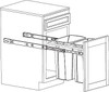 KV PDMTM15-2-35WH Trash Can, double, side mounted, 35 quart, steel, white