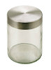 Fineline Storage Container, glass, stainless steel lid, diameter=120mm 4 3/4"