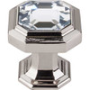 1-1/8" Dia. Crystal Emerald Knob - Emerald Crystal/Polished Nickel