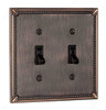 Traditional Ornate Edged 2 Toggle Switch Plate - Oil Rubbed Bronze