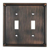 Traditional Ornate Edged 2 Toggle Switch Plate - Oil Rubbed Bronze