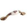 3" CTC Country Expression Style Burnished Brass and Ceramic Pull - Plum