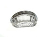 3" CTC Eclectic Transitional Style Ridged Glass Cup Pull - Crystal with Chrome Base