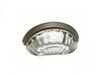 3" CTC Eclectic Transitional Style Ridged Glass Cup Pull - Crystal with Matt Nickel Base