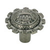 32mm Dia. Ornate Country Style Collection Gear Round Knob - Pewter