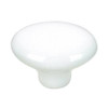 34mm Country Expression Style Plain Ceramic Oval Knob - White