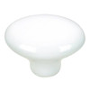 34mm Country Expression Style Plain Ceramic Oval Knob - White