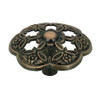 42mm Ornate Flower Shaped Village Knob - Old Copper