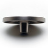 100mm Dia. Circle Indented Round Knob - Brushed Nickel