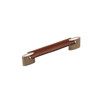 128mm CTC Brown Leather Bench Pull - Brown Leather