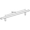 160mm CTC Stainless Steel Thin Rod Pull - Stainless Steel