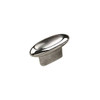 47mm Modern Indented Top Oval Knob - Chrome with Brushed Nickel