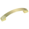 96mm CTC Urban Collection Contemporary Ridged Bow Pull - Brass