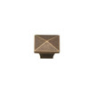 32mm Square Transitional Village Collection Knob - Burnished Brass