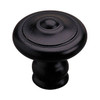 30mm Dia. Forged Iron Antique Style Round Knob - Matt Black