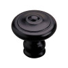 35mm Dia. Forged Iron Antique Style Round Knob - Matt Black