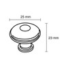25mm Dia. Classic Provencale Inspiration Collection Round Knob - Brass